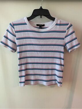 Forever 21 | Rib-knit Striped Retro 80’s/90’s Baby T-shirt